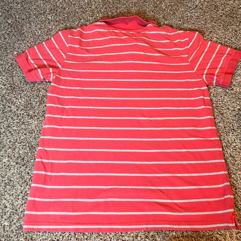 Banana Republic Striped Polo Shirt Short‎ Sleeve Casual Red White Large